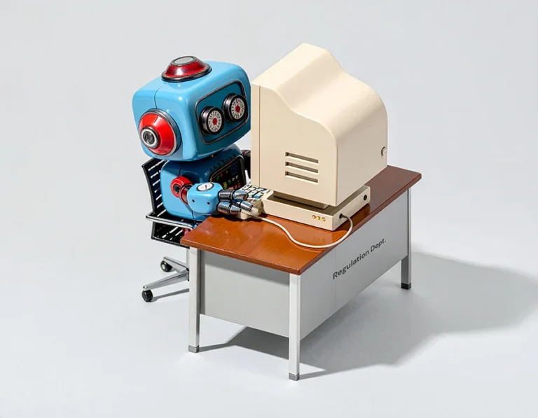 Regulation 9 Compliance - Robot at desk